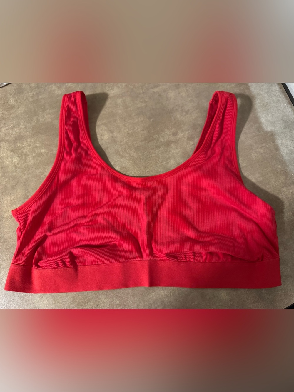 Auden Ribbed Scoop Bralette in Red